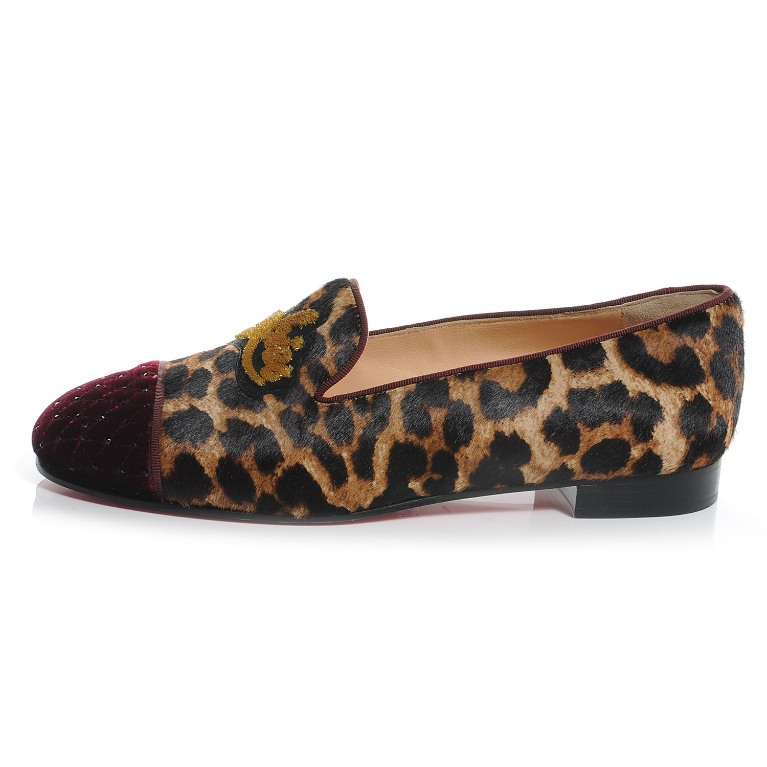 louboutin leopard loafers