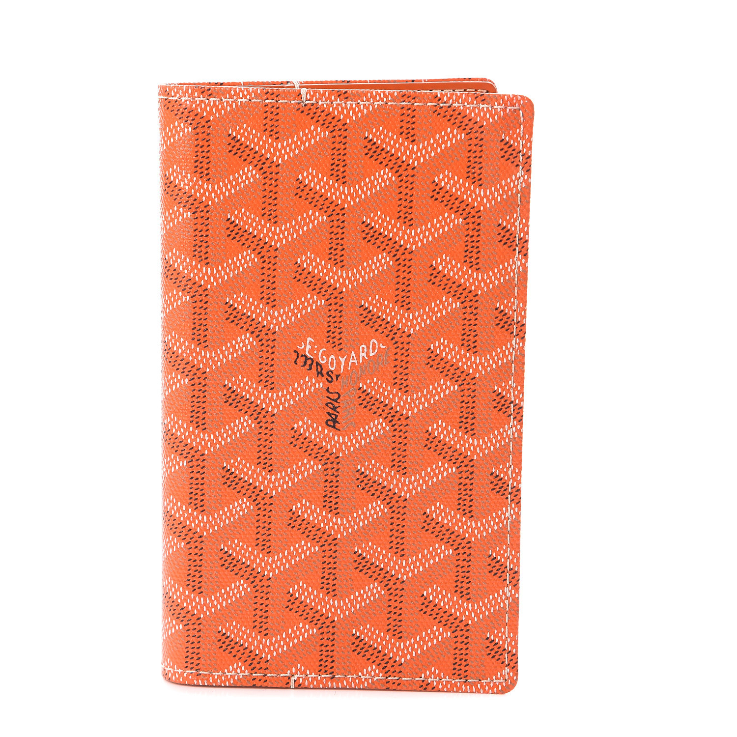 GOYARD Goyardine Passport Holder Orange 