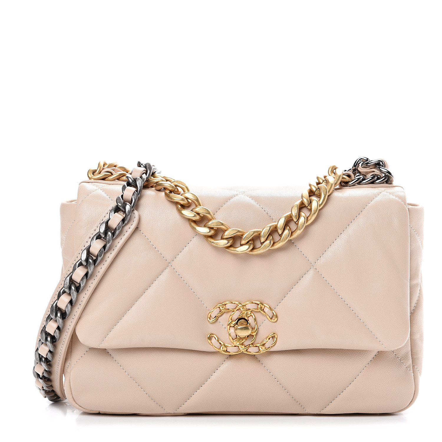 chanel flap 19 beige
