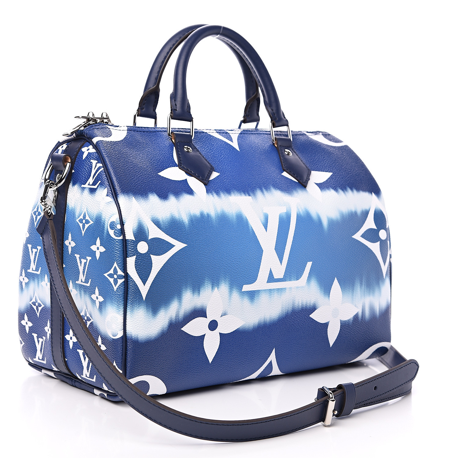 Louis Vuitton Blue Monogram Giant Canvas Escale Speedy Bandouliere 30 Bag