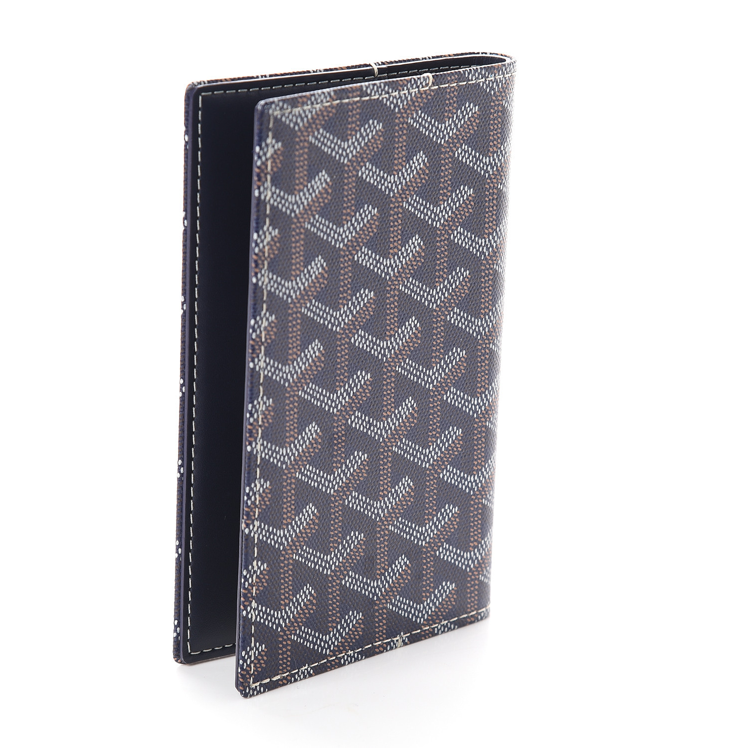 GOYARD Goyardine Passport Holder Navy 566417