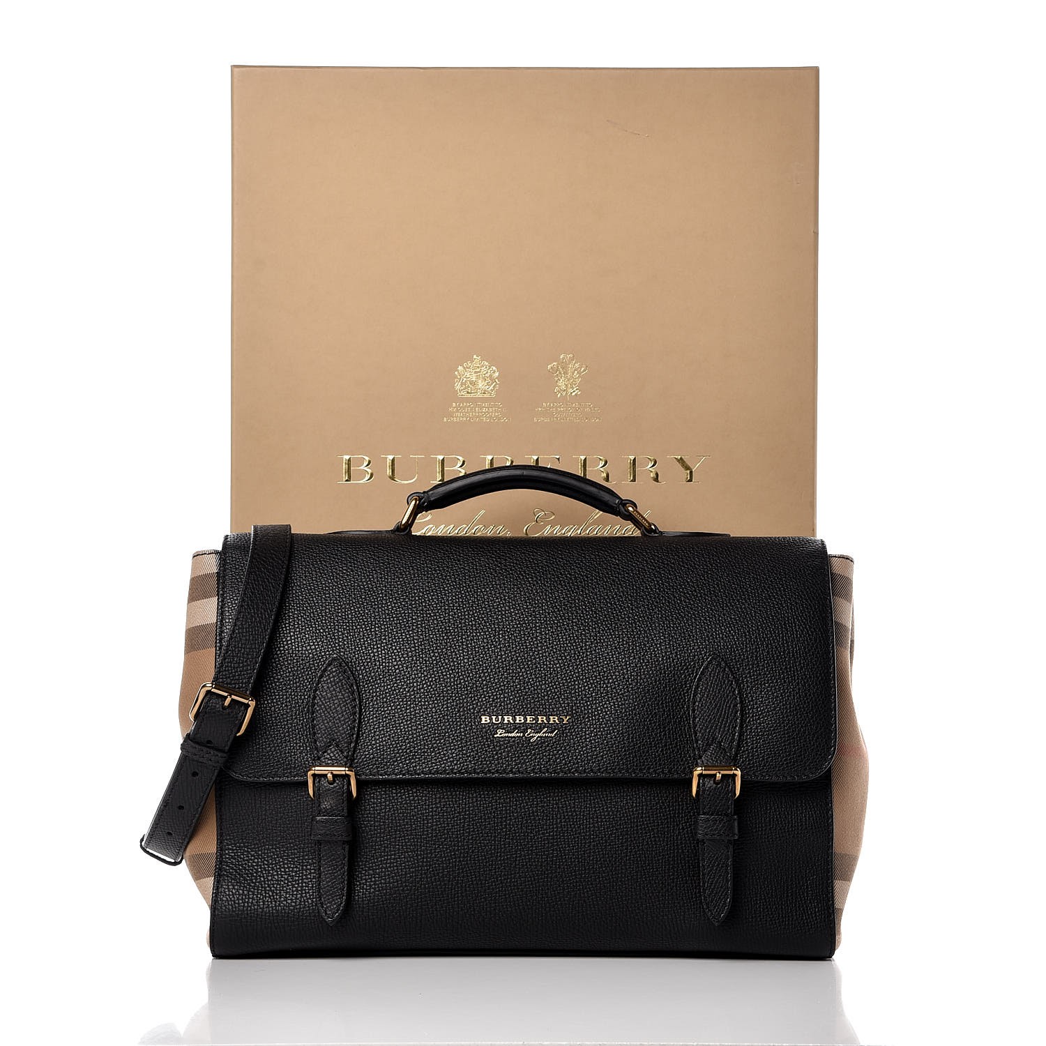 burberry house check satchel