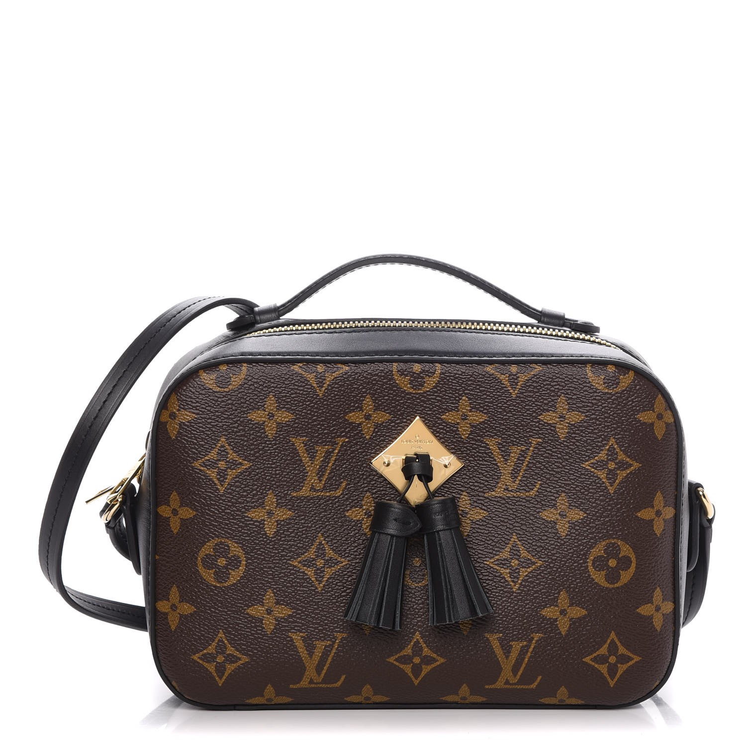 Coated canvas bag LOUIS VUITTON Collector monogram and PomPoms