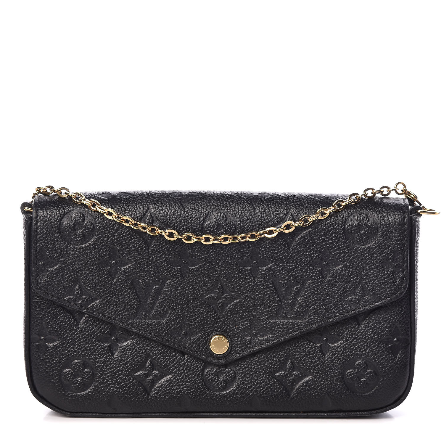 LOUIS VUITTON Empreinte Pochette Felicie Chain Wallet Black 424873