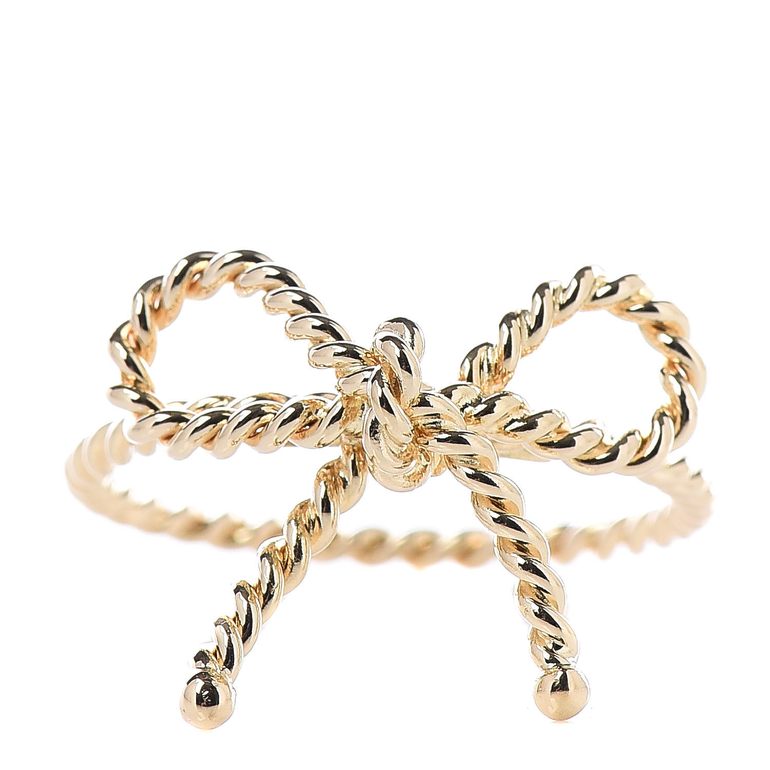 TIFFANY 18K Yellow Gold Twist Bow Ring 