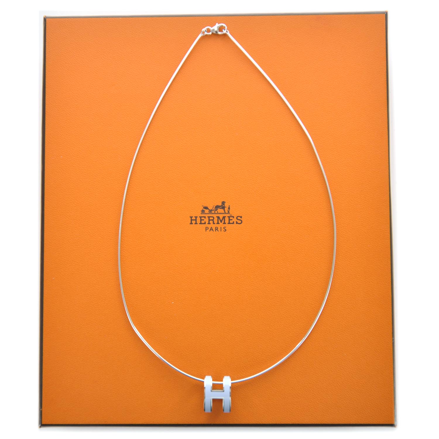 HERMES Pop H Necklace Bleu 30931