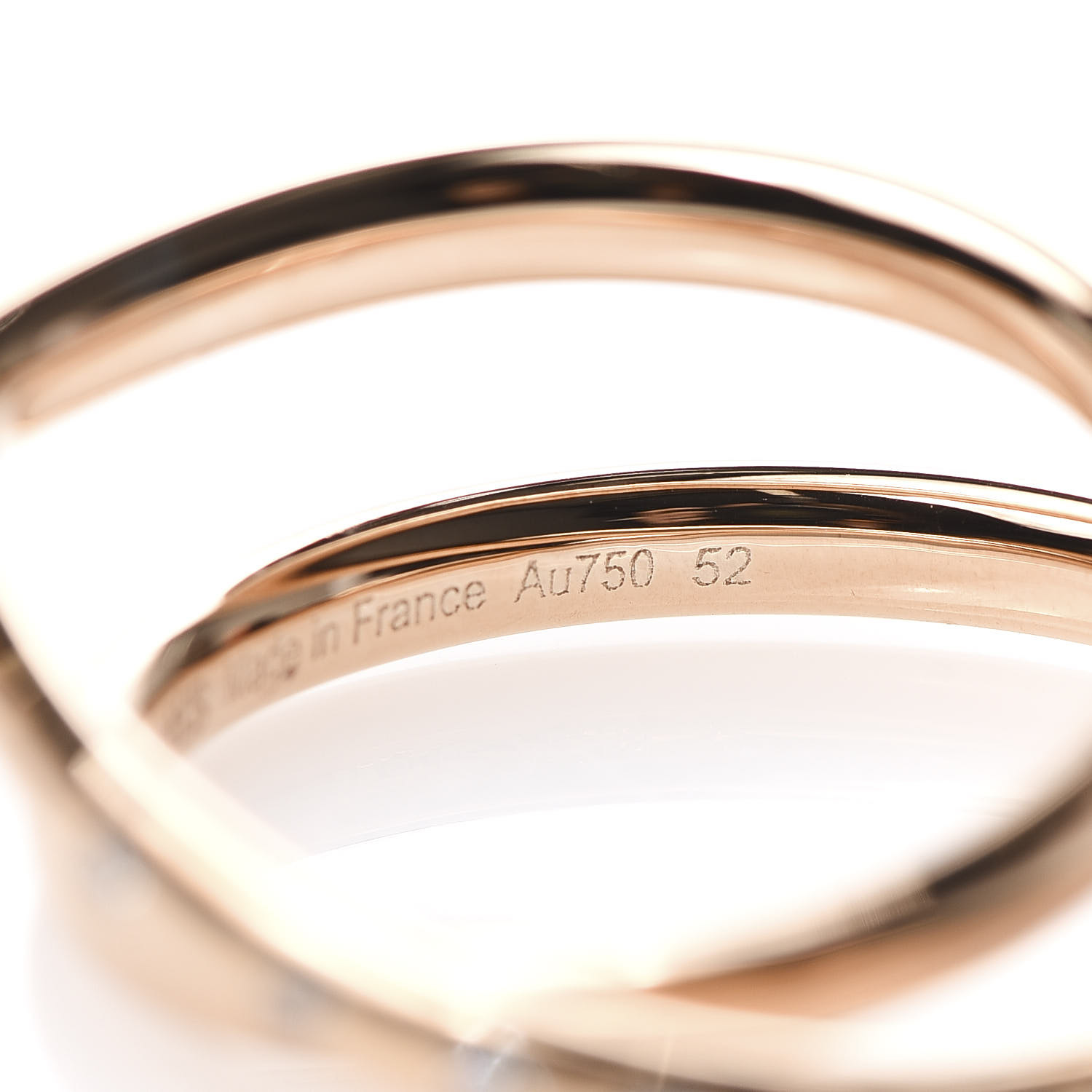 HERMES 18K Rose Gold Diamond Vertige Coeur Ring 52 6 600820 | FASHIONPHILE