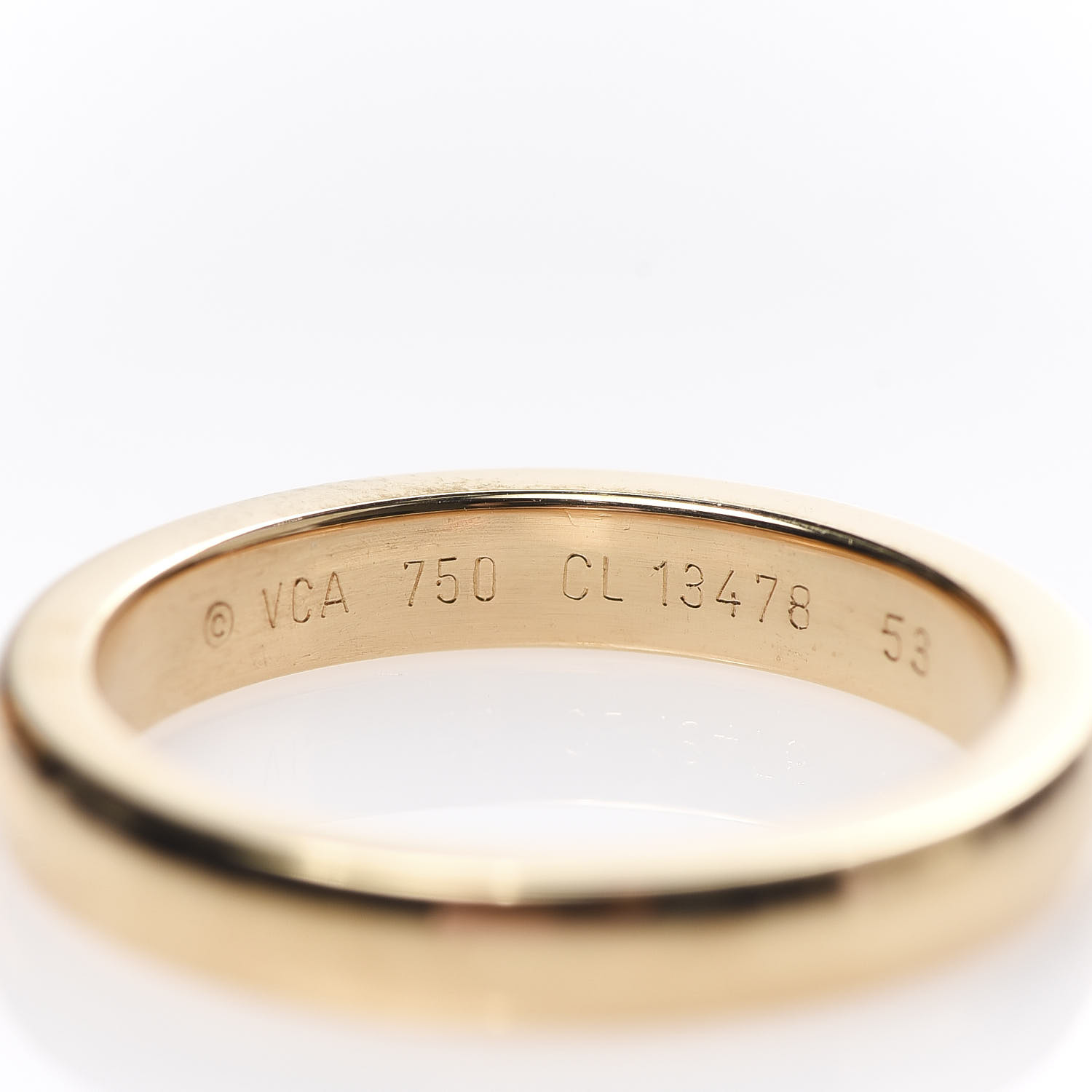 VAN CLEEF & ARPELS 18K Yellow Gold 3mm Wedding Band Ring 53 6.25 562957