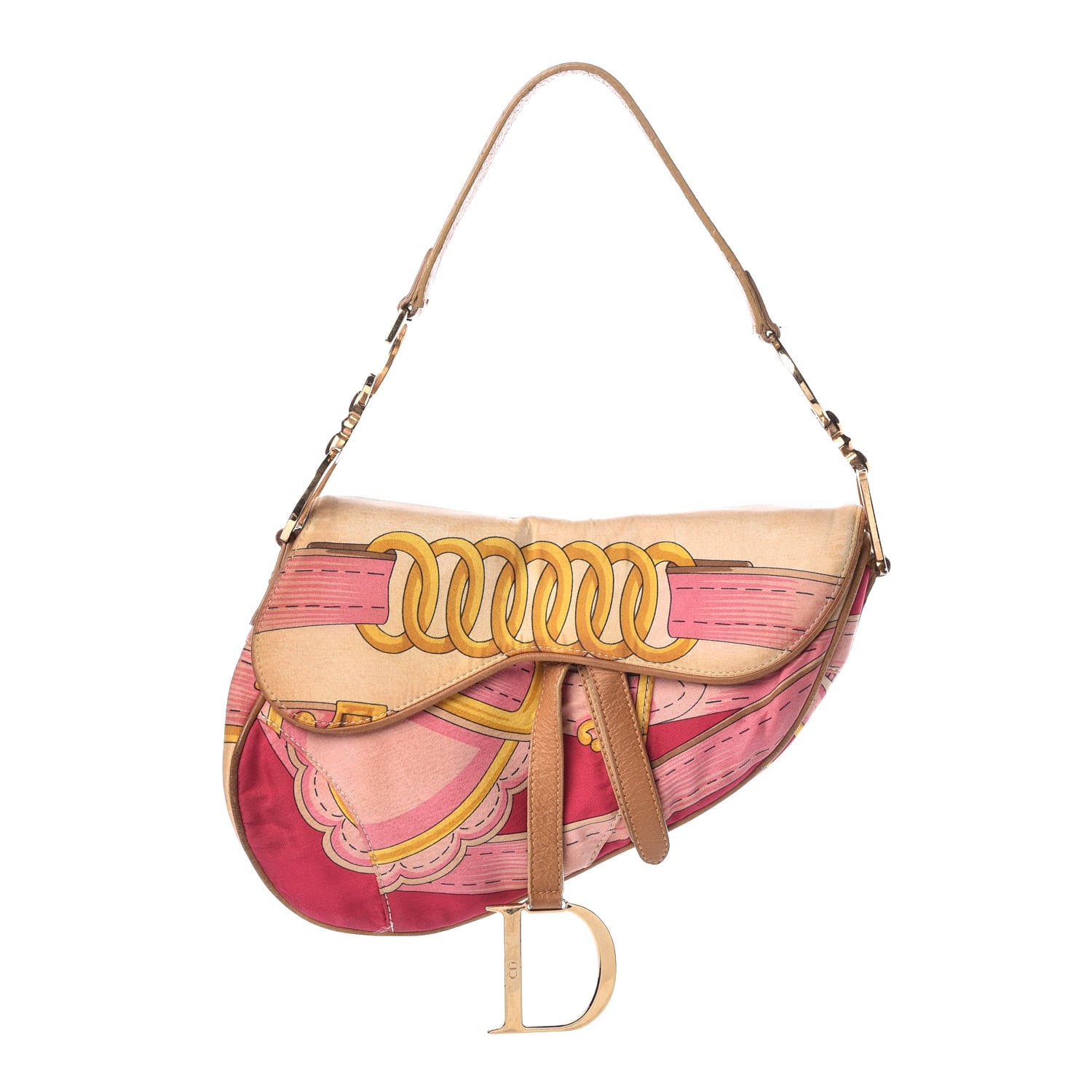 dior pink satin saddle bag