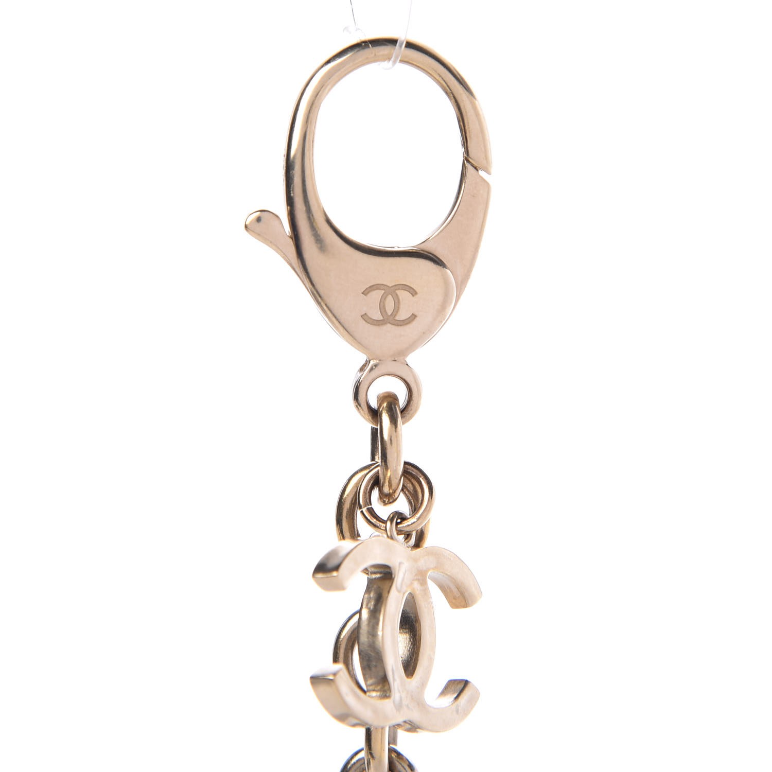 CHANEL Quilted CC Key Chain Gold 340929