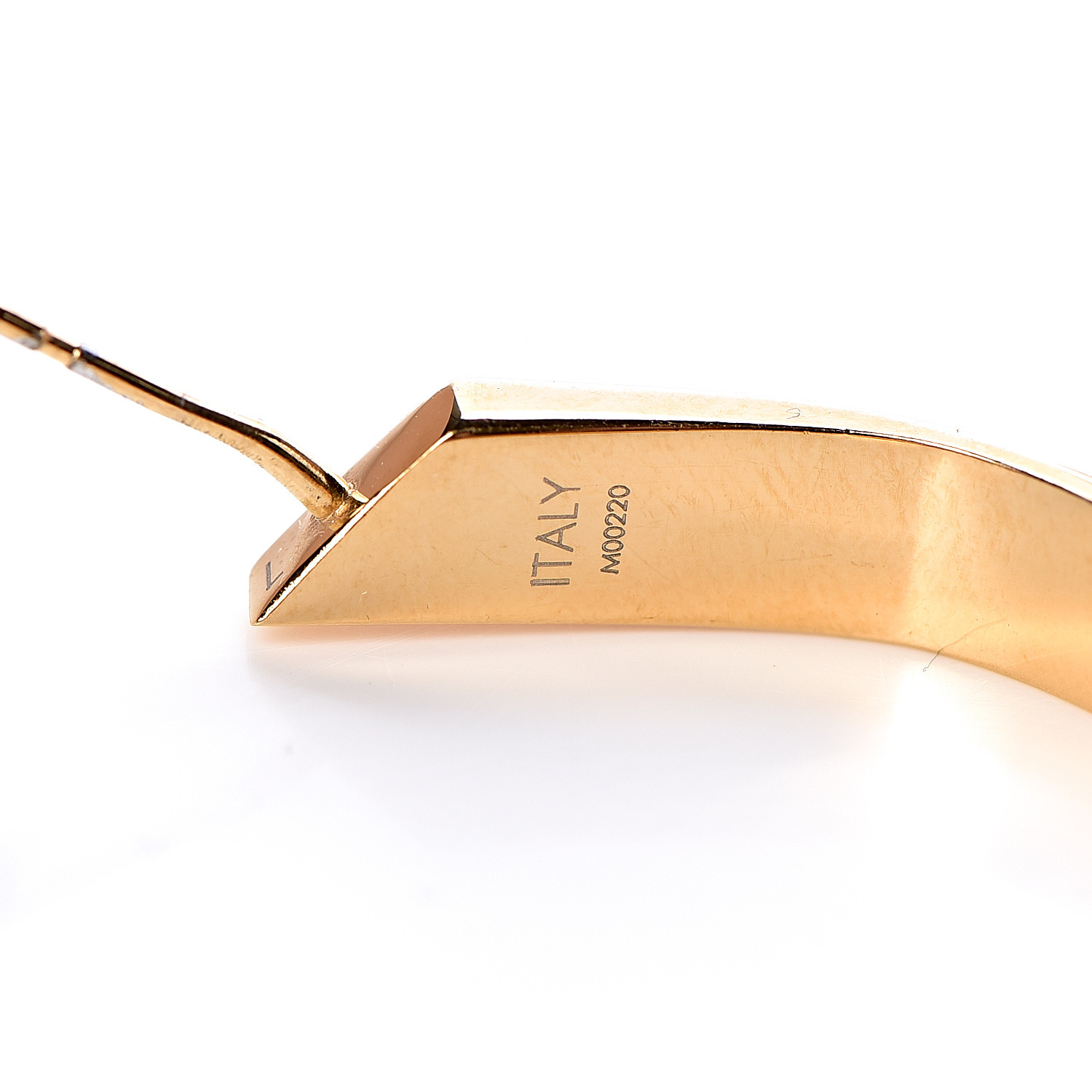 LOUIS VUITTON Nanogram Hoop Earrings Gold 475890