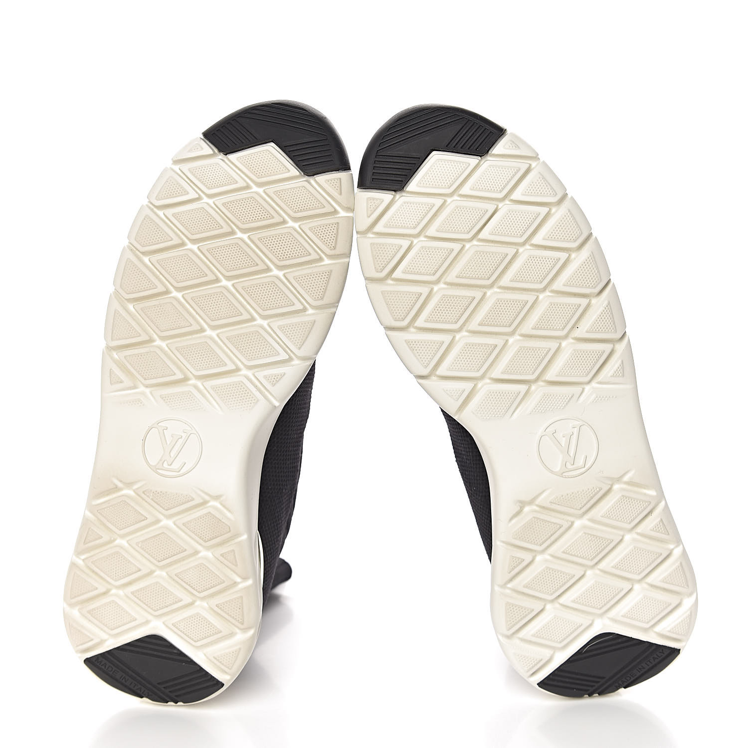 LOUIS VUITTON Stretch Fabric Womens LV Black Heart Sock Sneaker 36.5 Black 481520