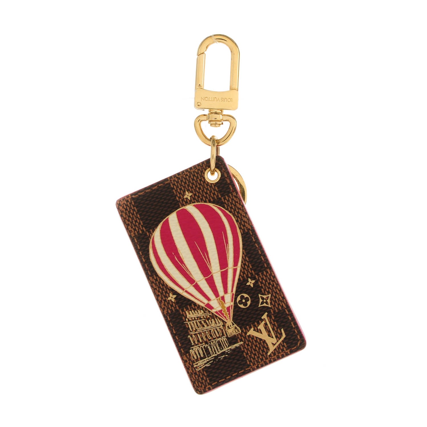 LOUIS VUITTON Damier Ebene Illustre Air Balloon Bag Charm 164382