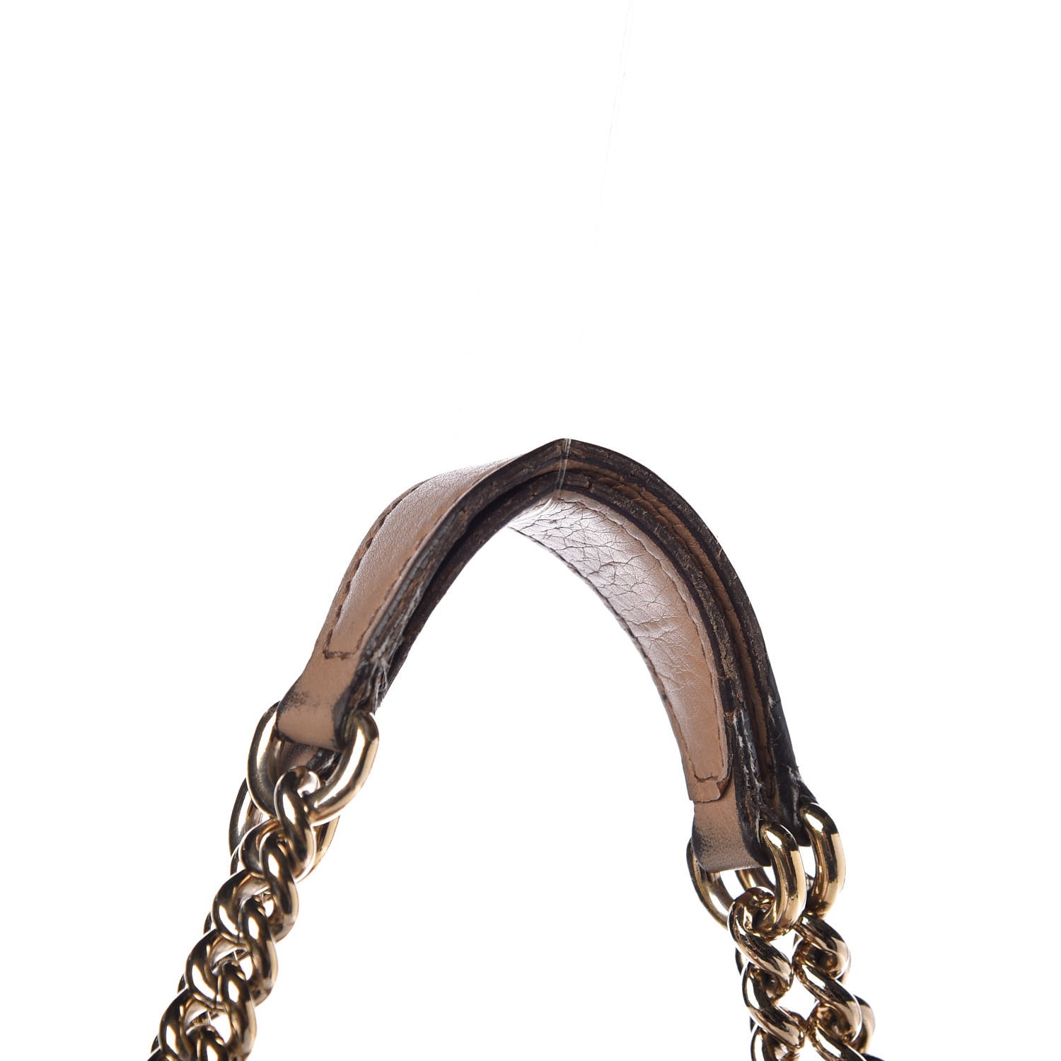 GUCCI Pebbled Calfskin Medium Soho Chain Shoulder Bag Rose Beige 328351