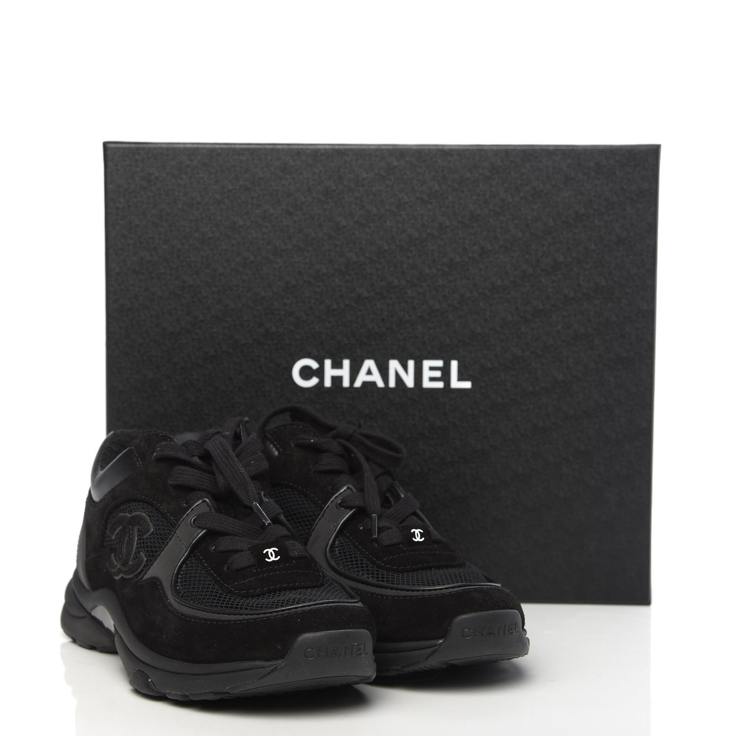 fabric calfskin suede cc sneakers