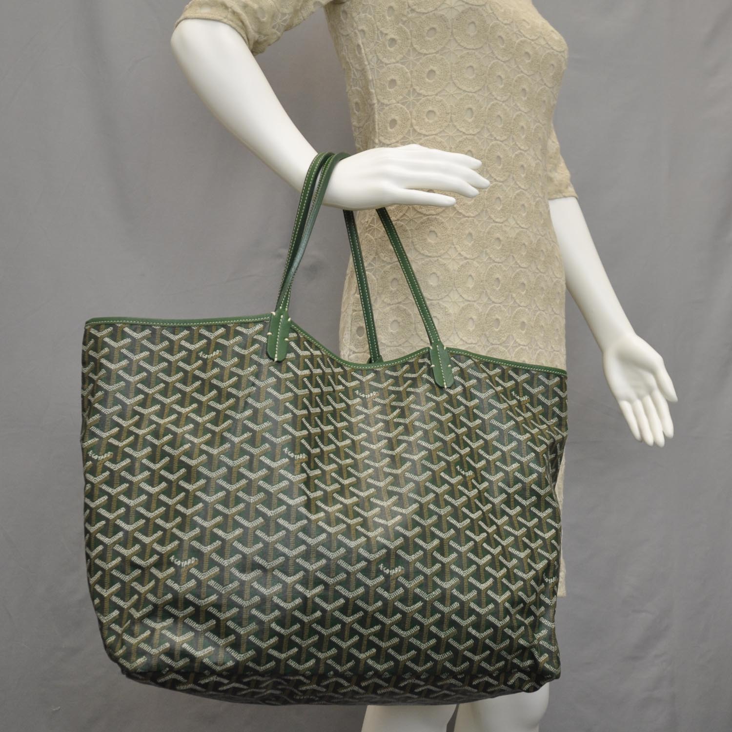 goyard tote bag green