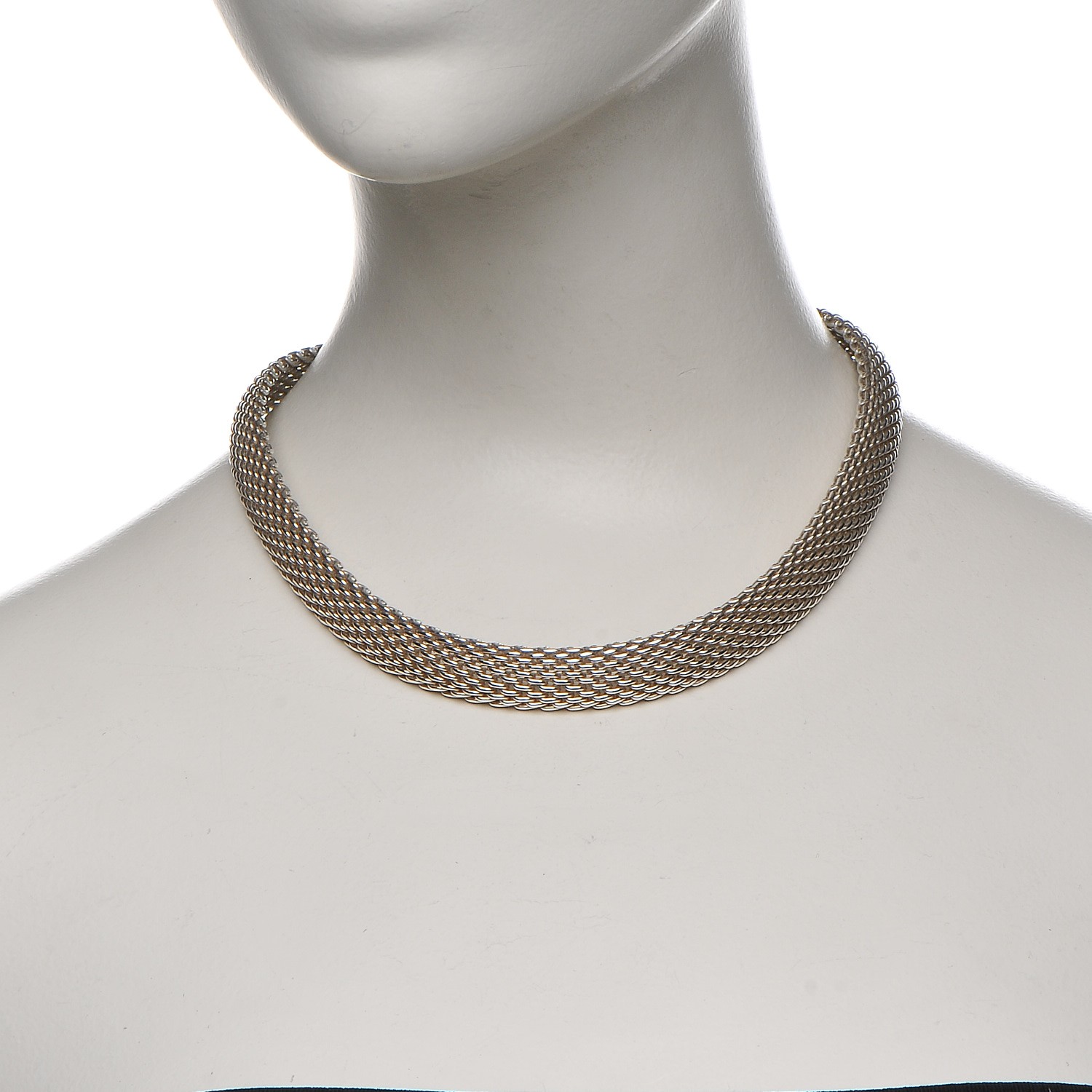 tiffany silver mesh necklace