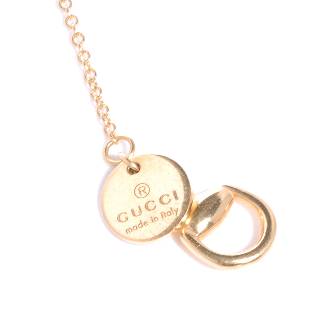 GUCCI 18K Gold Horsebit Lariat Necklace 41551