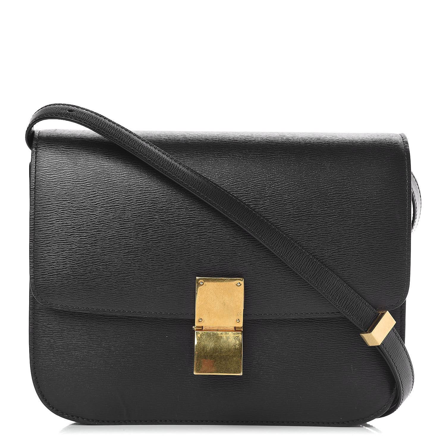 CELINE Liege Calfskin Medium Classic Box Bag Anthracite 495526