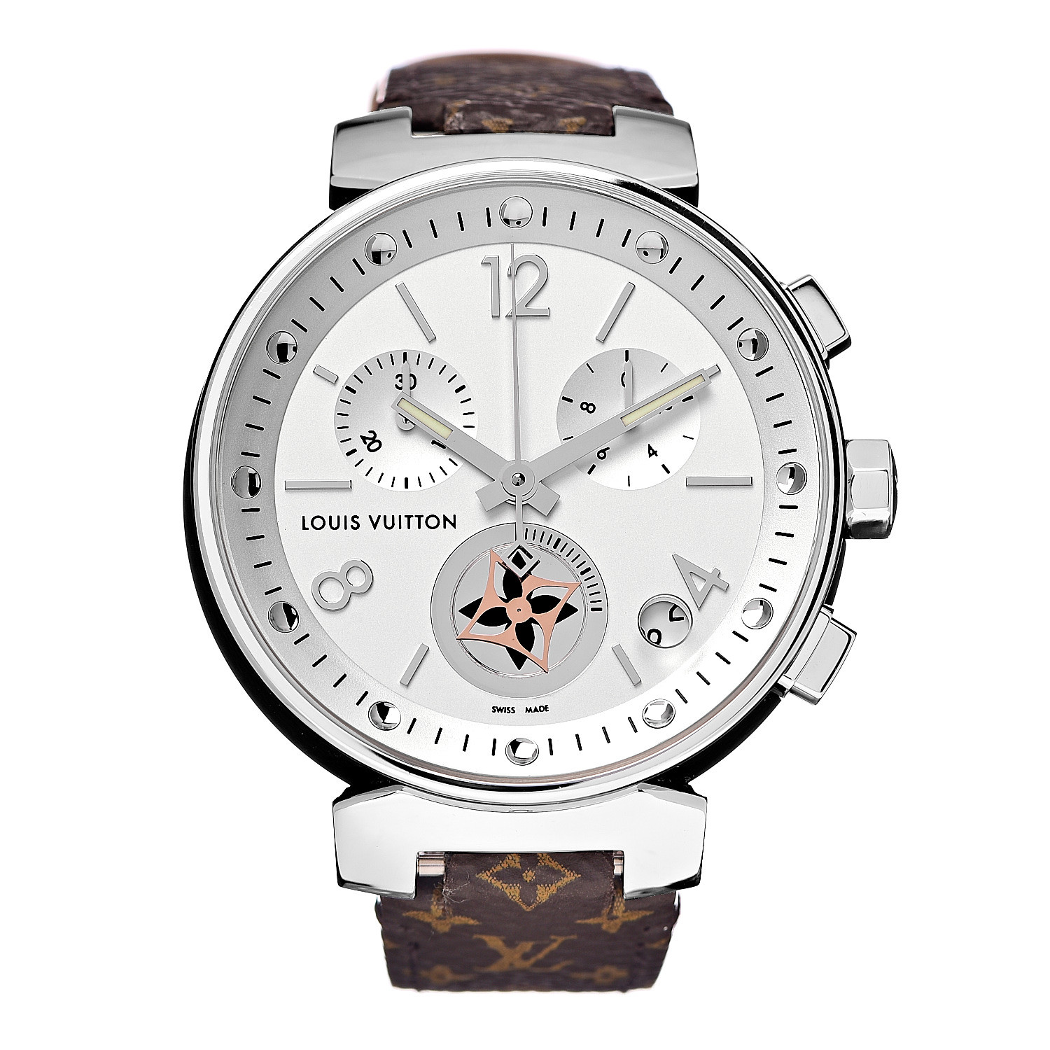 LOUIS VUITTON Stainless Steel Monogram 39.5mm My LV Tambour Moon Star Chronograph Automatic ...