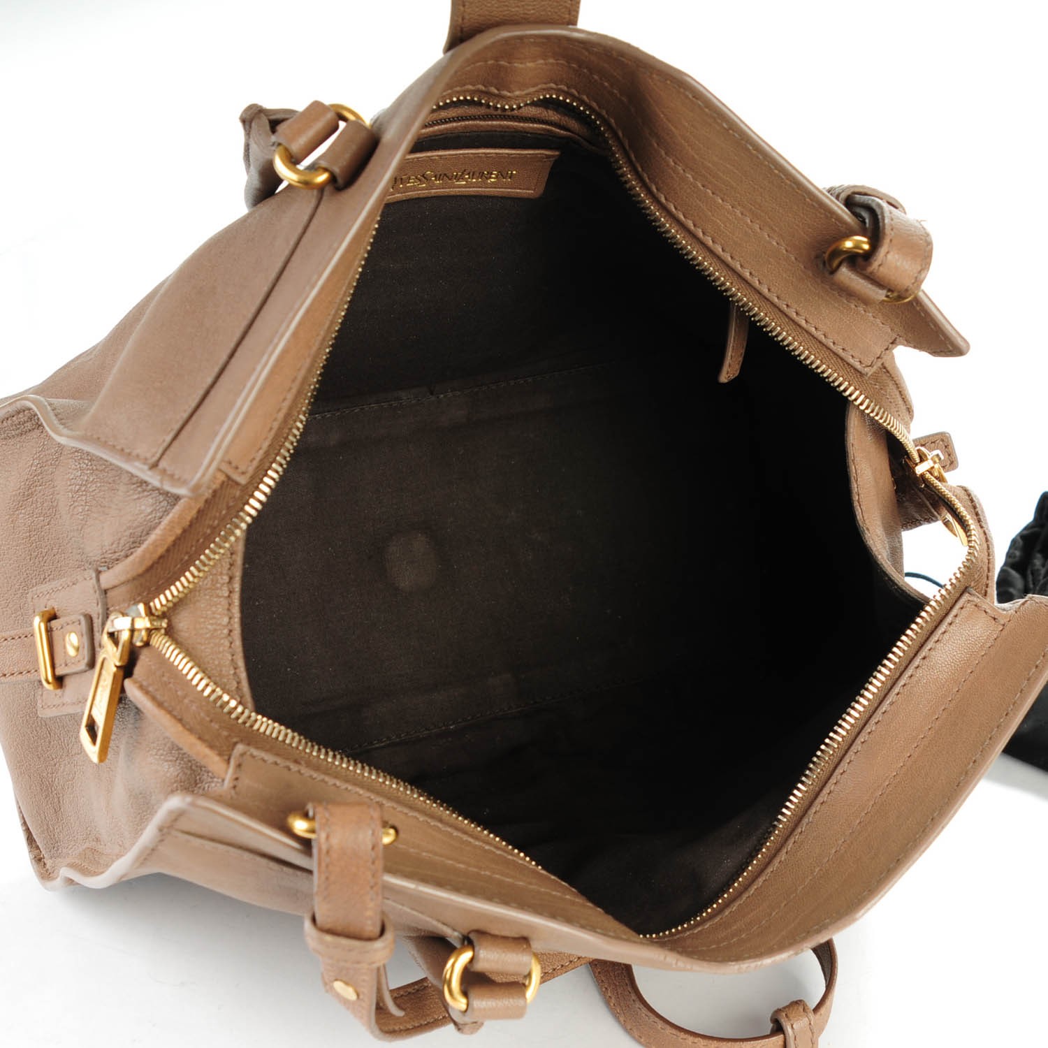 saint laurent mini pac pac in shearling and lambskin