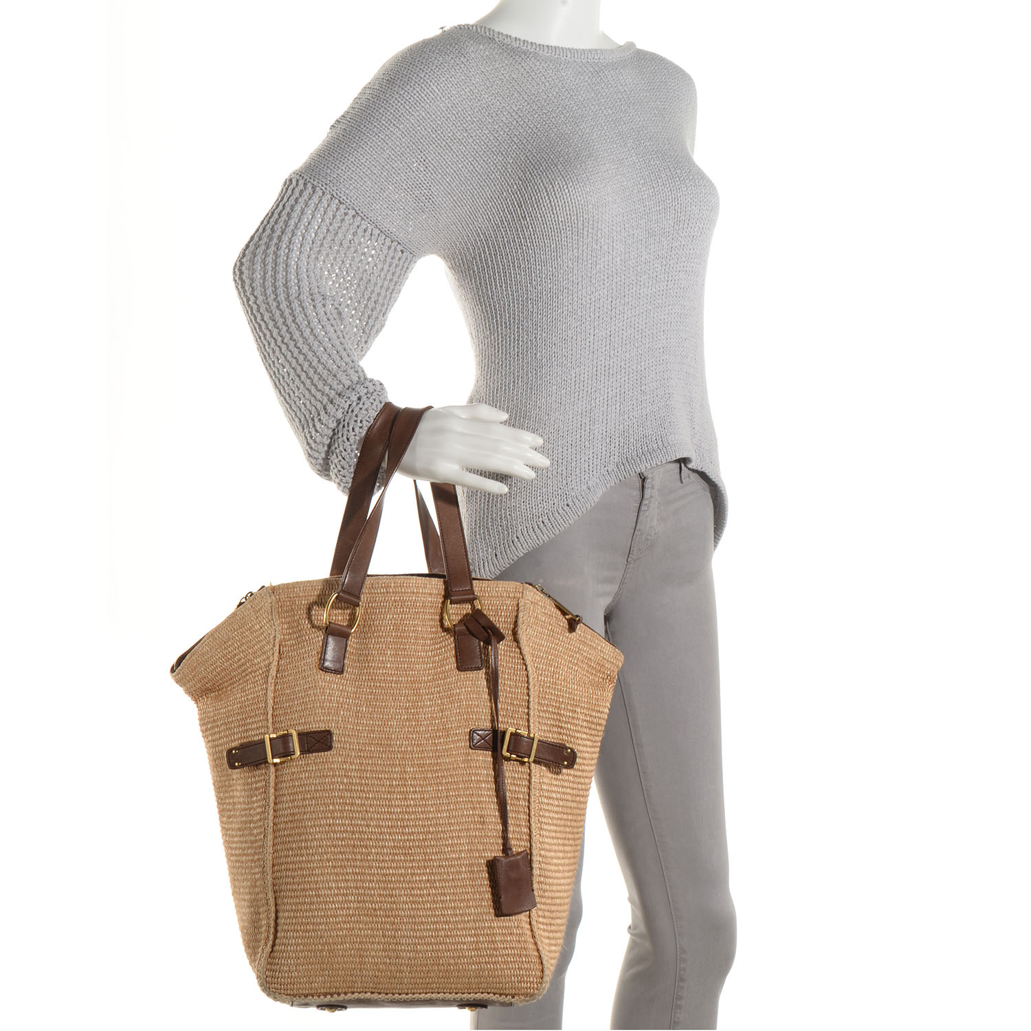 saint laurent straw tote
