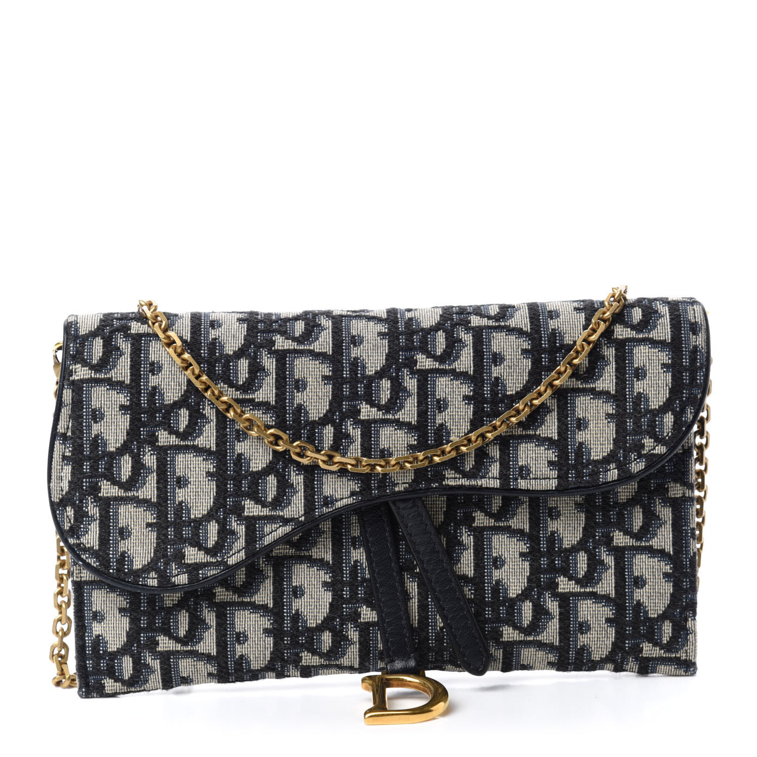 dior oblique wallet on chain