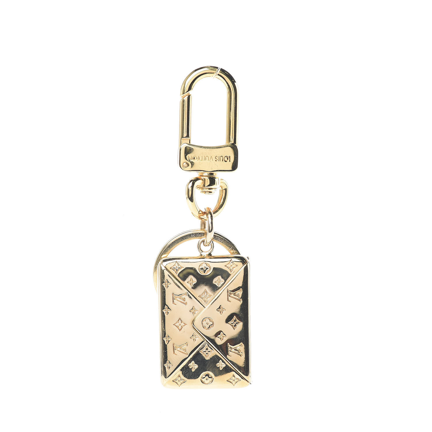 LOUIS VUITTON Love Note Envelope Bag Charm Key Holder Gold 414814