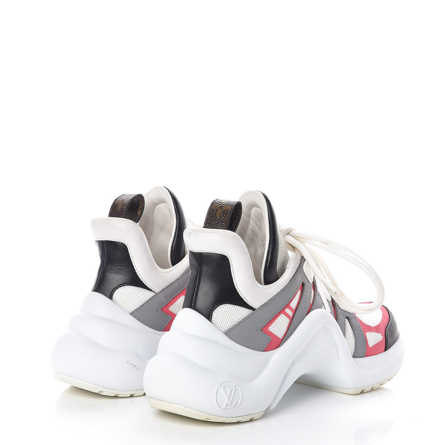 LOUIS VUITTON Calfskin Technical Nylon LV Archlight Sneaker 36 White 454874