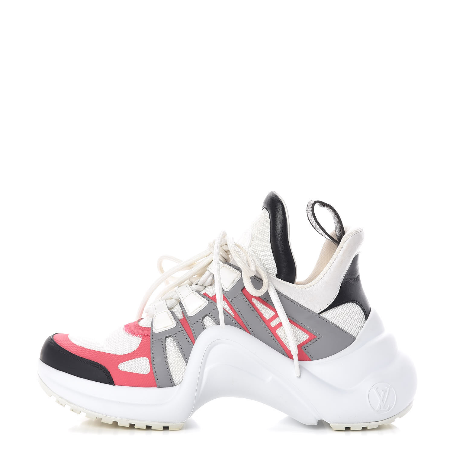 LOUIS VUITTON Calfskin Technical Nylon LV Archlight Sneaker 36 White 454874