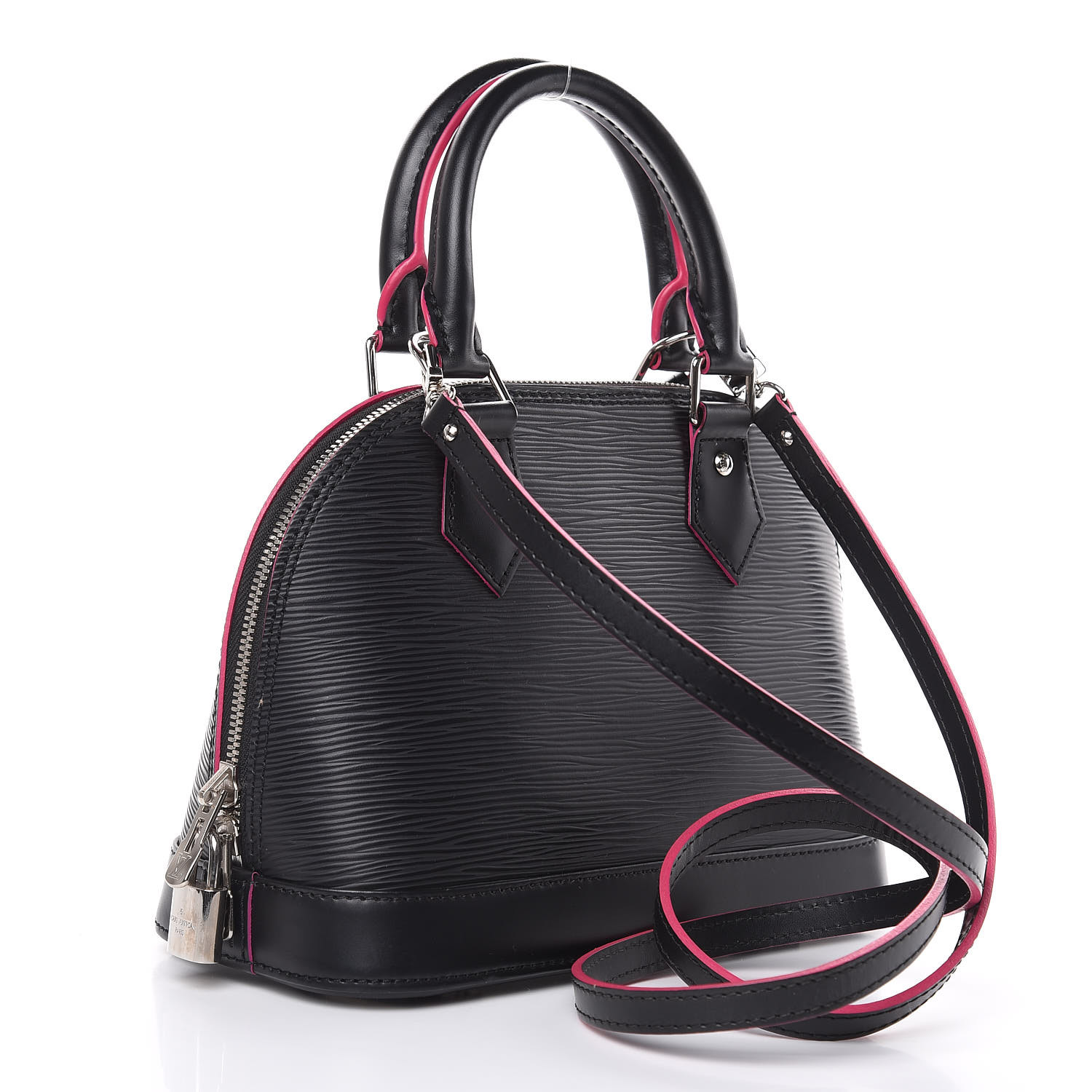 Louis Vuitton Epi Alma BB Black Hot Pink