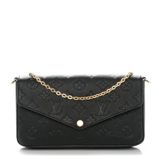 LOUIS VUITTON Empreinte Pochette Felicie Chain Wallet Black 184705