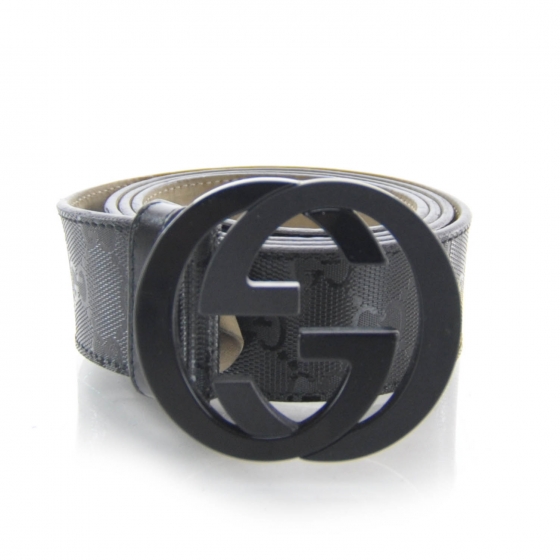 black monogram gucci belt