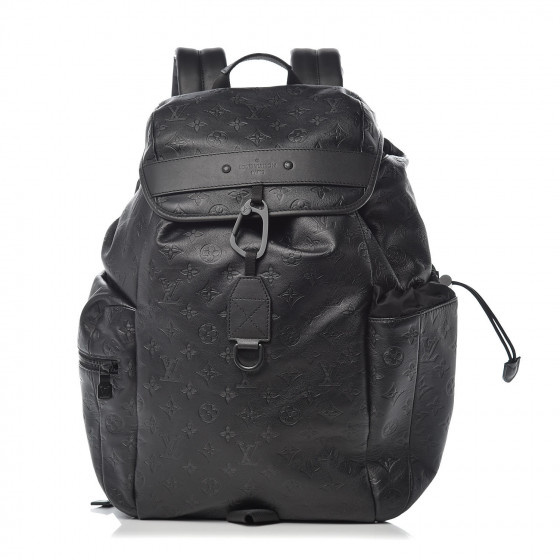 LOUIS VUITTON Calfskin Shadow Monogram Discovery Backpack Black 408152