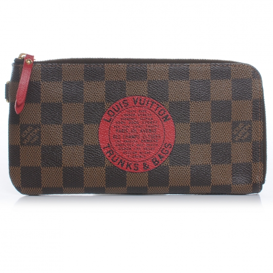 LOUIS VUITTON Damier Ebene Complice Trunks and Bags Wallet Red 47711