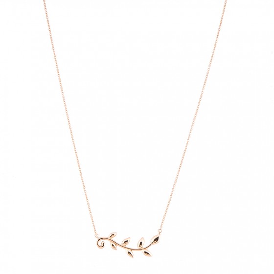 Tiffany 18k Rose Gold Olive Leaf Vine Pendant Necklace 157227 - Olive Leaf Vine Pendant Tiffany Tiffany 18k Rose Gold Olive Leaf Vine Pendant Necklace 157227 - Olive Leaf Vine Pendant Tiffany