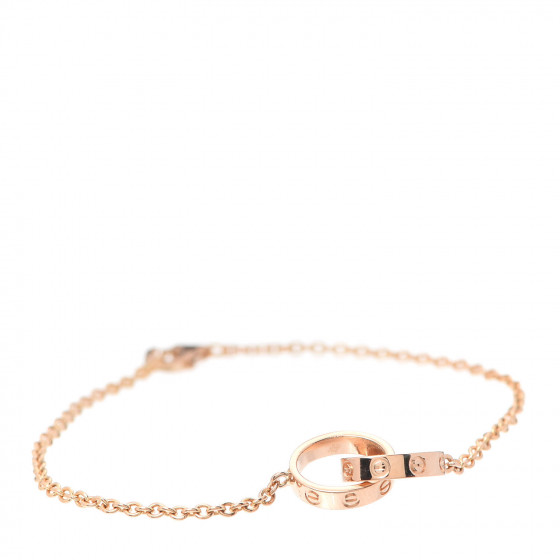 CARTIER 18K Pink Gold Interlocking LOVE Bracelet 856592 | FASHIONPHILE