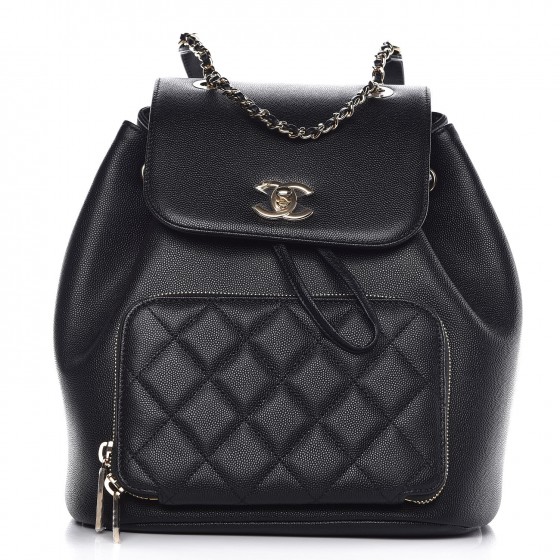 CHANEL Caviar Quilted Business Affinity Backpack Black 284580