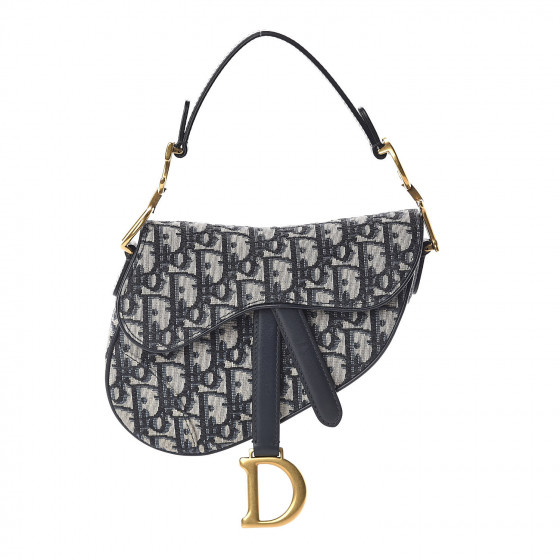 christian dior oblique saddle bag blue
