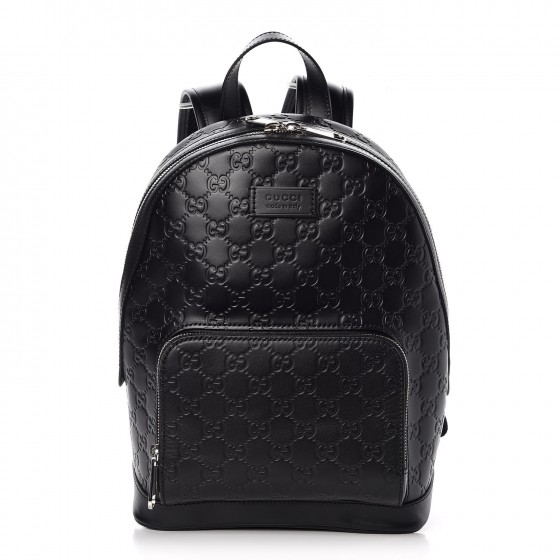 GUCCI Guccissima Small Signature Backpack Black 319364 | FASHIONPHILE