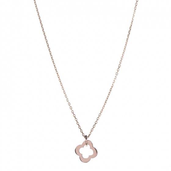 Van Cleef Arpels 18k Rose Gold Byzantine Alhambra Pendant Necklace