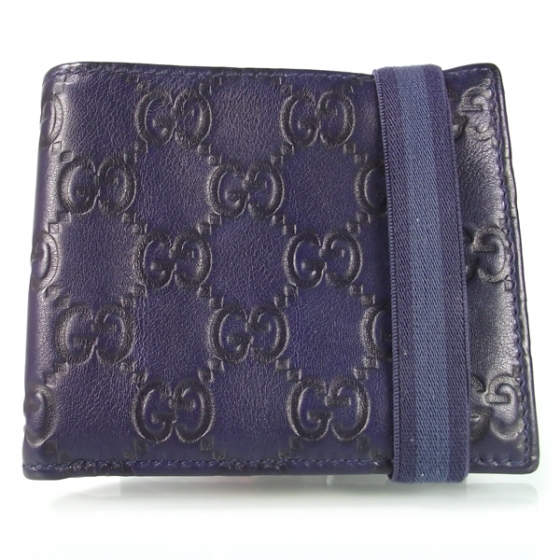 GUCCI Guccissima Mens Bi-Fold Wallet Blue 20255