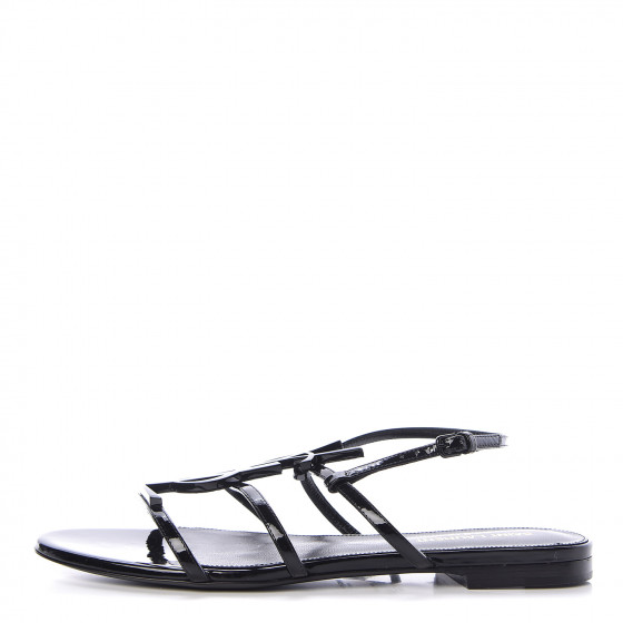 cassandra ysl monogram patent sandals