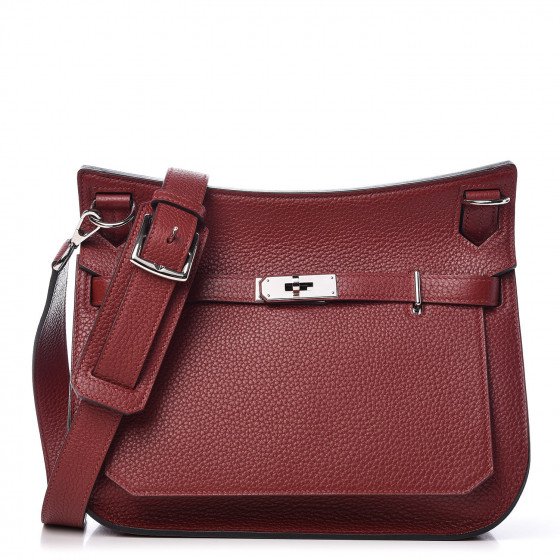 HERMES Taurillon Clemence Jypsiere 28 Rouge H 428242