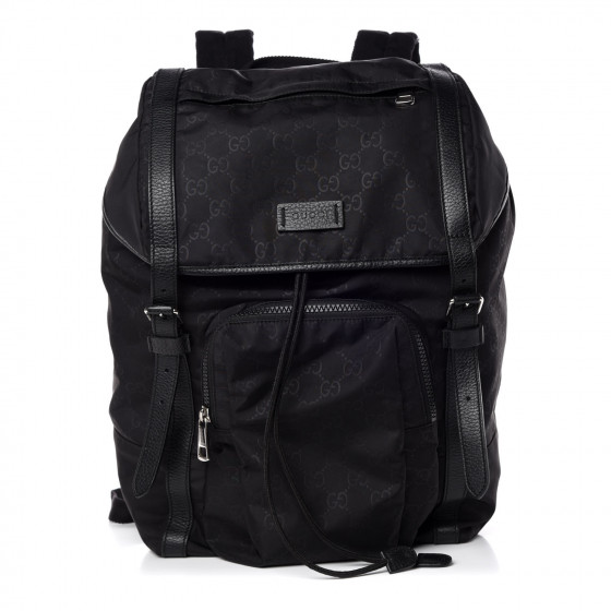 GUCCI Nylon Guccissima Medium Light Backpack Black 378033 | FASHIONPHILE