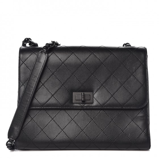 CHANEL Caviar Quilted Mademoiselle Flap Bag Black 314221