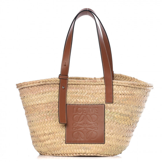 LOEWE Raffia Basket Tote Bag Natural Tan 401051