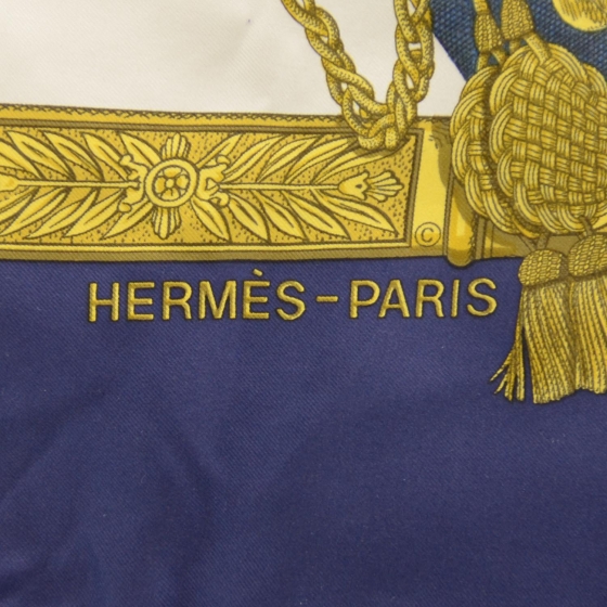 HERMES Silk Grand Uniforme Scarf 90 35718