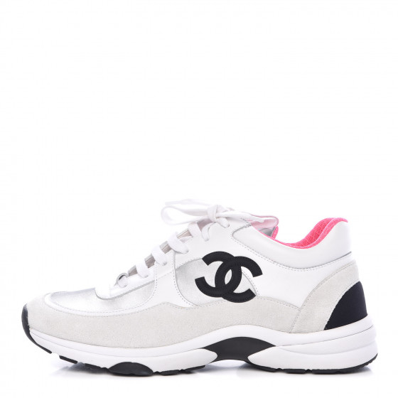 chanel calfskin womens logo sneakers
