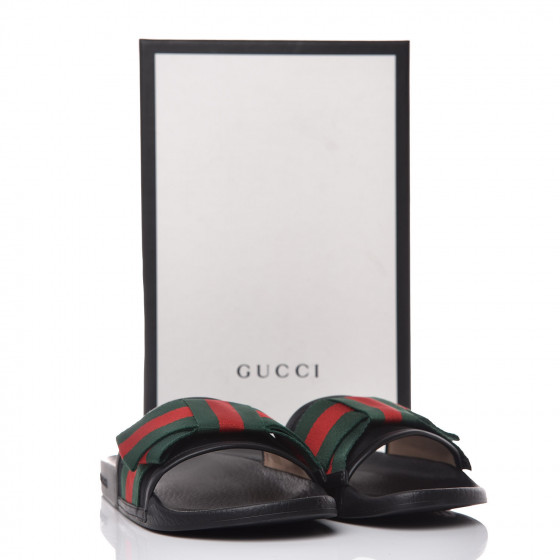 gucci black web ribbon bow slides flats